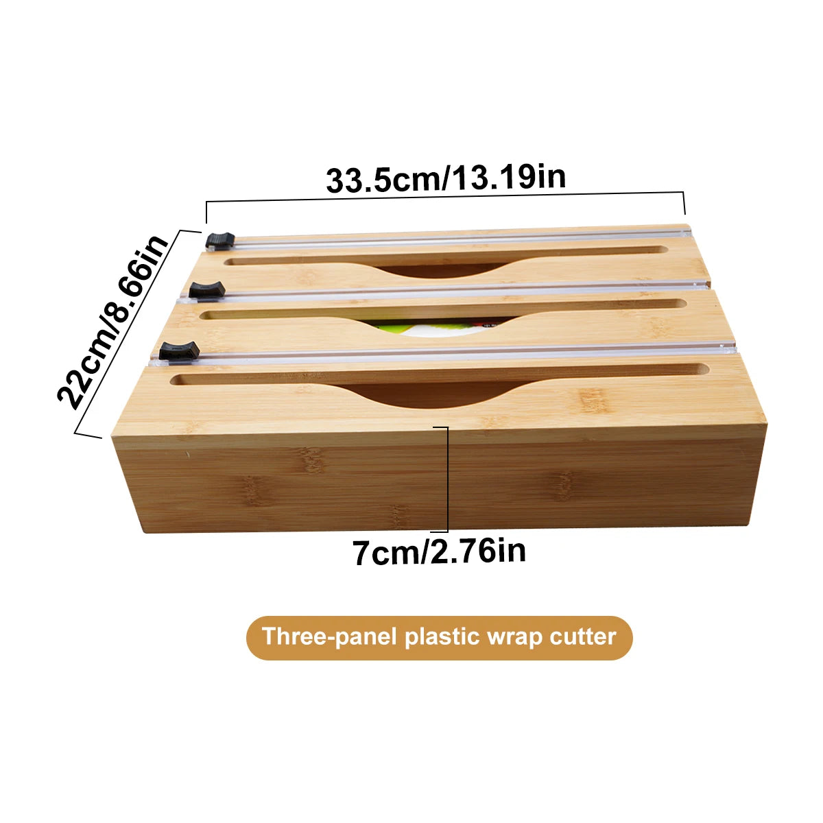 Bamboo Food Wrap Dispenser 3 Inserts