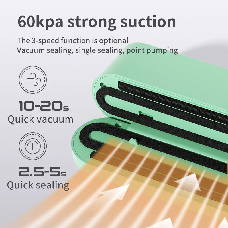 Mini cordless vacuum food sealer